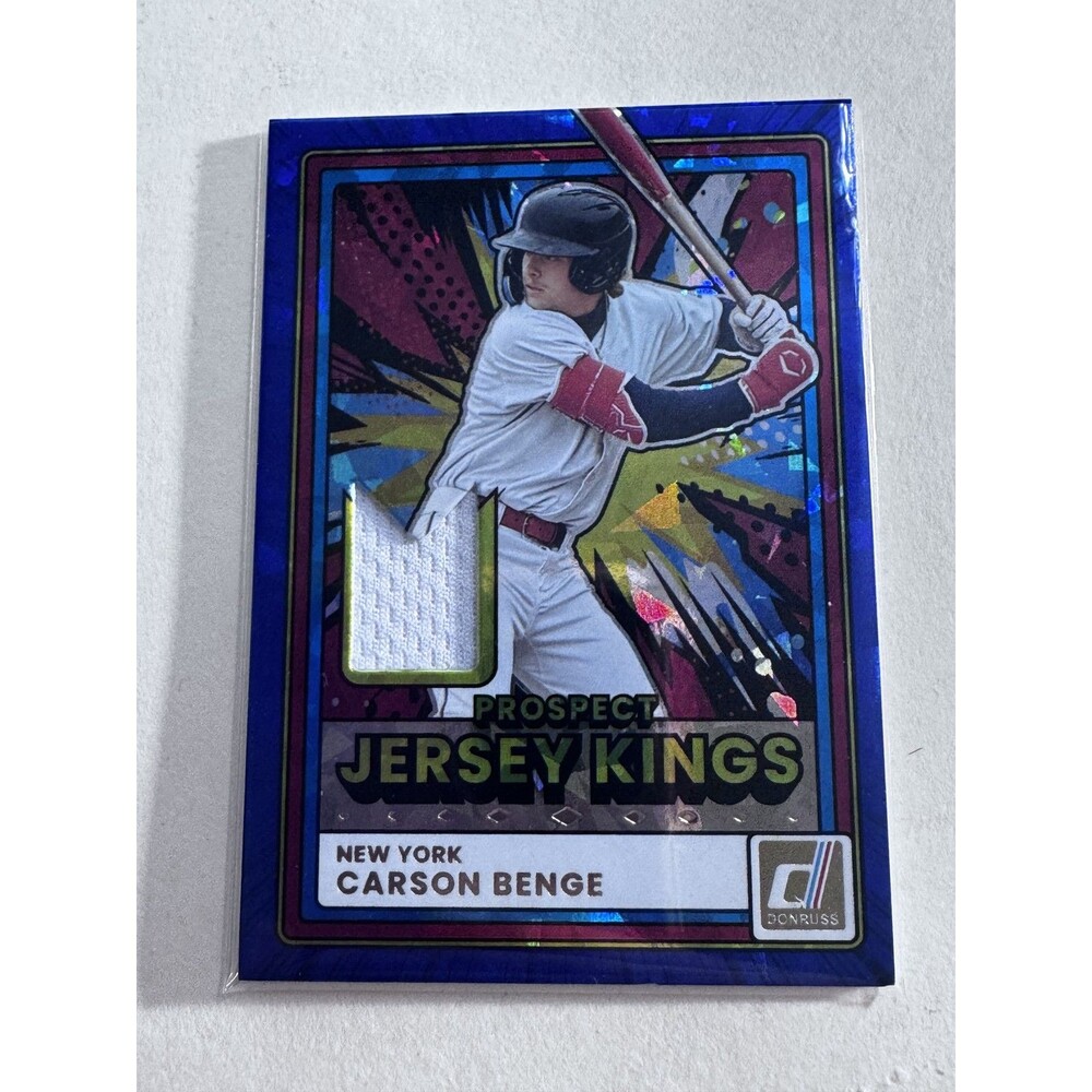 2026 Donruss #PJK-CB Carson Benge Prospect Jersey Kings Blue Ice